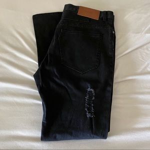 Zanerobe Black Denim Distressed Jeans